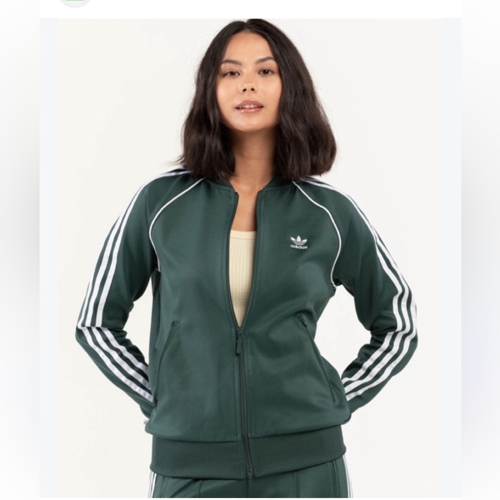 Adidas Women's Green Track Jacket/Zip up XS